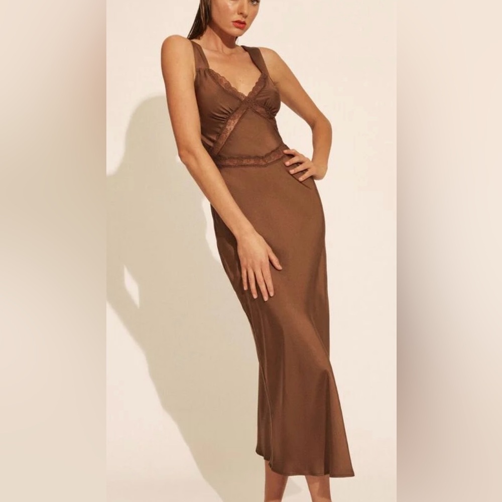 Bardot Brown Midi Dress